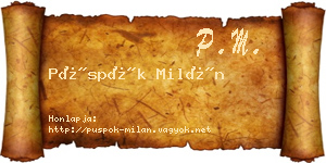 Püspök Milán névjegykártya
